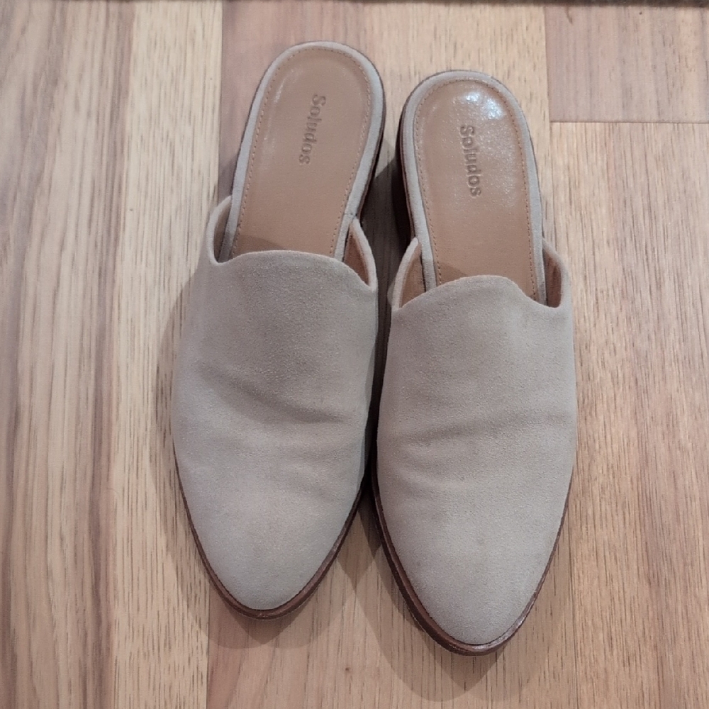 Soludos Venetian Women's Cream Suede Mules